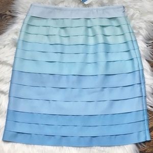 J. McLaughlin Blue ombré Sadie Layered Ribbon Skirt